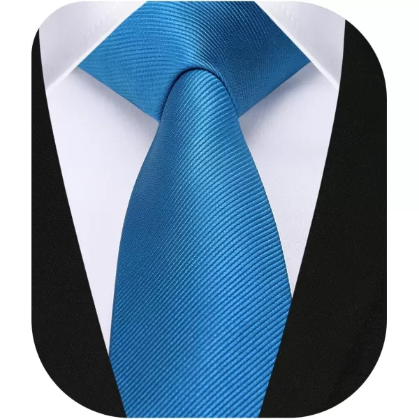 HISDERN Solid Color Ties for Men 2.17'' Skinny Tie Formal Business Neckties Classic Woven Satin Wedding Necktie
