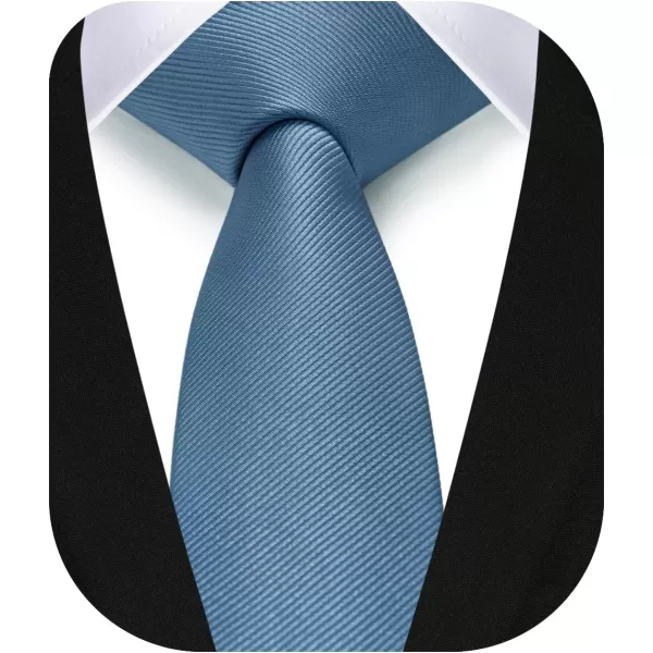 HISDERN Solid Color Ties for Men 2.17'' Skinny Tie Formal Business Neckties Classic Woven Satin Wedding Necktie