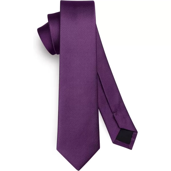 HISDERN Solid Color Ties for Men 2.17'' Skinny Tie Formal Business Neckties Classic Woven Satin Wedding Necktie