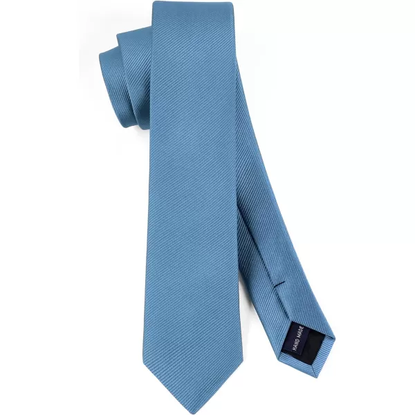 HISDERN Solid Color Ties for Men 2.17'' Skinny Tie Formal Business Neckties Classic Woven Satin Wedding Necktie