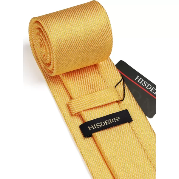 HISDERN Stripe Tie Mens Ties with Pocket Square Set Classic 3.4'' Silk Formal Necktie Handkerchief for Business Wedding