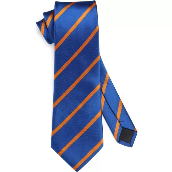 HISDERN Stripe Tie Mens Ties with Pocket Square Set Classic 3.4'' Silk Formal Necktie Handkerchief for Business Wedding