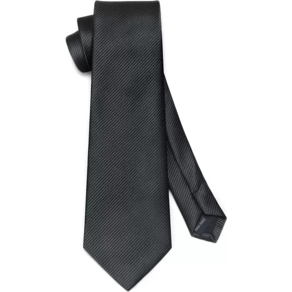 HISDERN Stripe Tie Mens Ties with Pocket Square Set Classic 3.4'' Silk Formal Necktie Handkerchief for Business Wedding