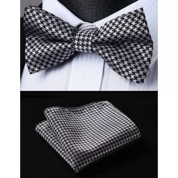 HISDERN Suspenders for Men Paisley Floral Bow tie Suspender Pocket Square Sets Adjustable Y Shape 6 Clips Wedding Braces