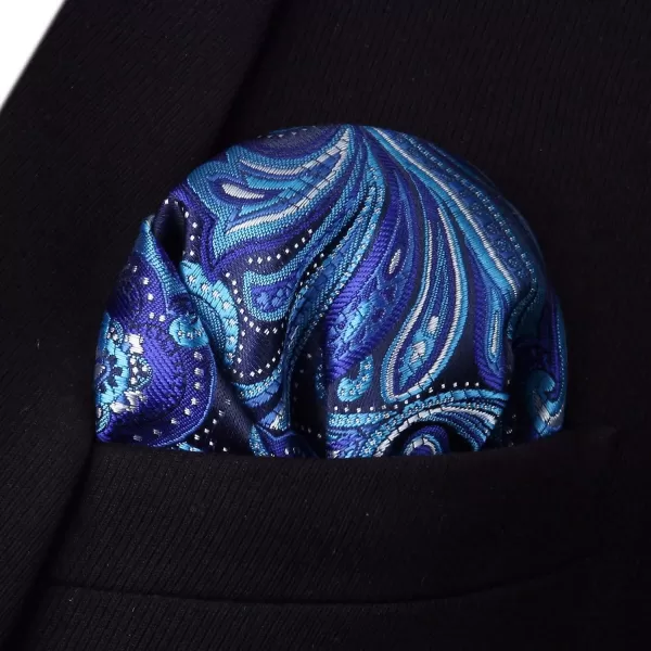 HISDERN Suspenders for Men Paisley Floral Bow tie Suspender Pocket Square Sets Adjustable Y Shape 6 Clips Wedding Braces