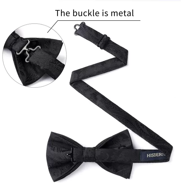 HISDERN Suspenders for Men Paisley Floral Bow tie Suspender Pocket Square Sets Adjustable Y Shape 6 Clips Wedding Braces