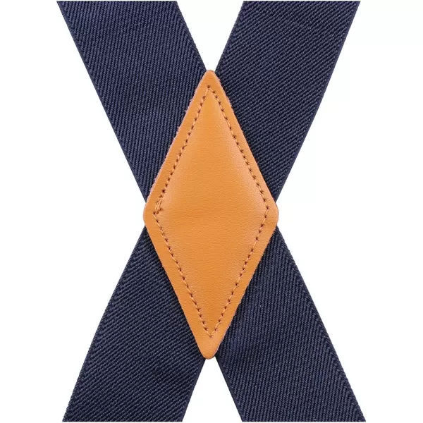 HISDERN Suspenders for Men X-Back 1.4" Adjustable Elastic Suspender Braces Strong 4 Clips for Work Trousers Wedding