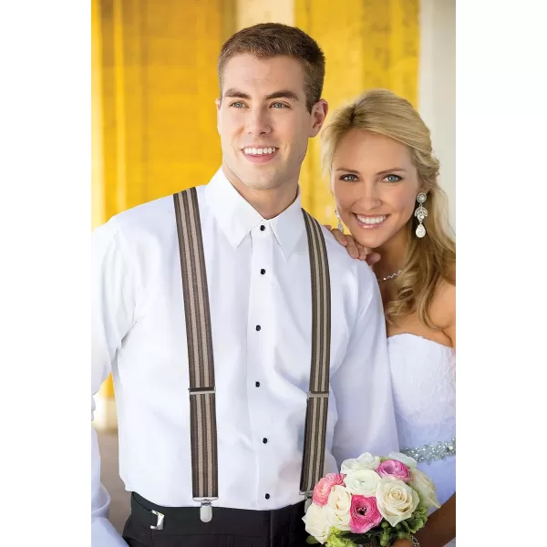 HISDERN Suspenders for Men X-Back 1.4" Adjustable Elastic Suspender Braces Strong 4 Clips for Work Trousers Wedding