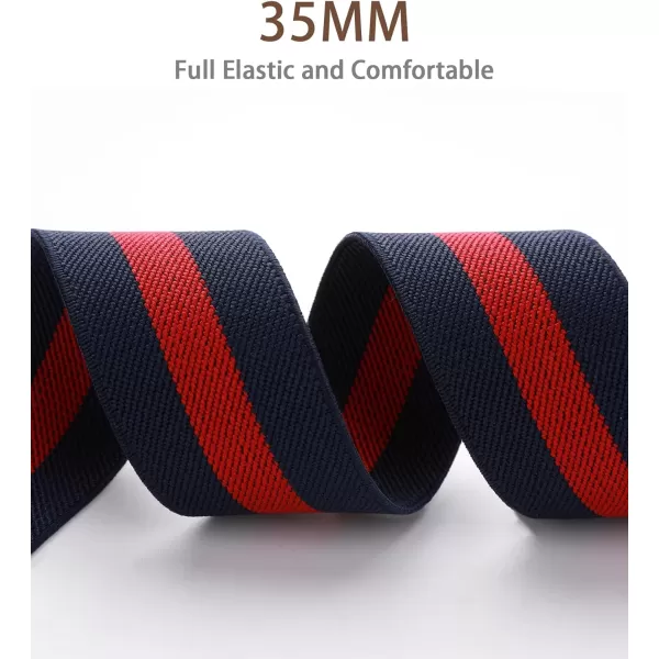 HISDERN Suspenders for Men X-Back 1.4" Adjustable Elastic Suspender Braces Strong 4 Clips for Work Trousers Wedding