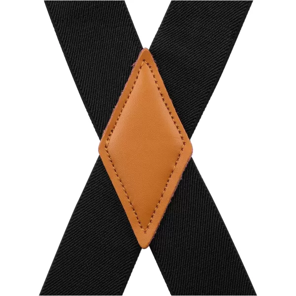 HISDERN Suspenders for Men X-Back 1.4" Adjustable Elastic Suspender Braces Strong 4 Clips for Work Trousers Wedding