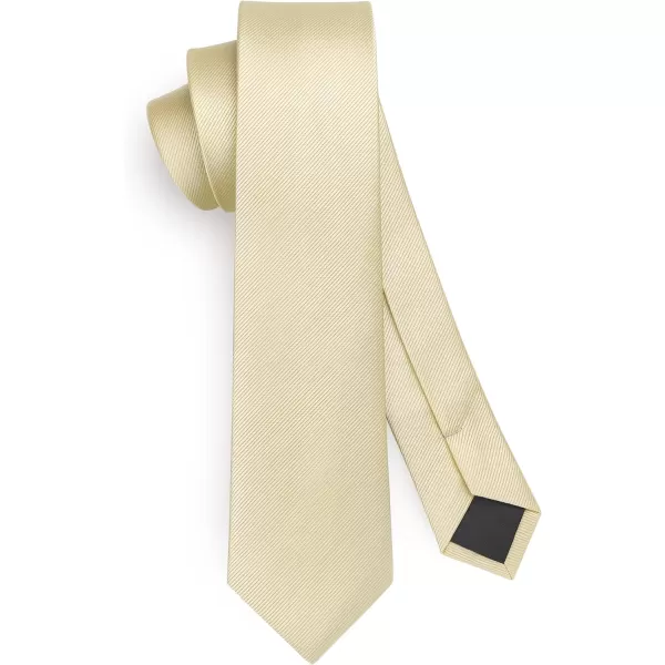 HISDERN Ties for Men 2.17'' Skinny Solid Color Necktie Formal Busines Woven Satin Thin Silk Silm Mens Tie Wedding Party