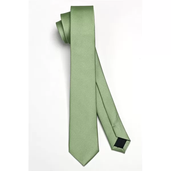 HISDERN Ties for Men 2.17'' Skinny Solid Color Necktie Formal Busines Woven Satin Thin Silk Silm Mens Tie Wedding Party