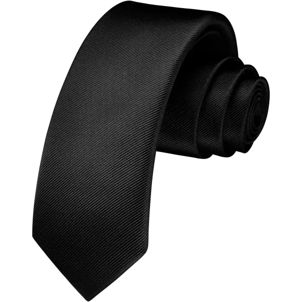 HISDERN Ties for Men 2.17'' Skinny Solid Color Necktie Formal Busines Woven Satin Thin Silk Silm Mens Tie Wedding Party