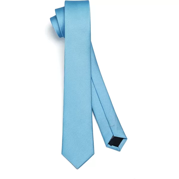 HISDERN Ties for Men 2.17'' Skinny Solid Color Necktie Formal Busines Woven Satin Thin Silk Silm Mens Tie Wedding Party