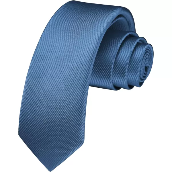 HISDERN Ties for Men 2.17'' Skinny Solid Color Necktie Formal Busines Woven Satin Thin Silk Silm Mens Tie Wedding Party