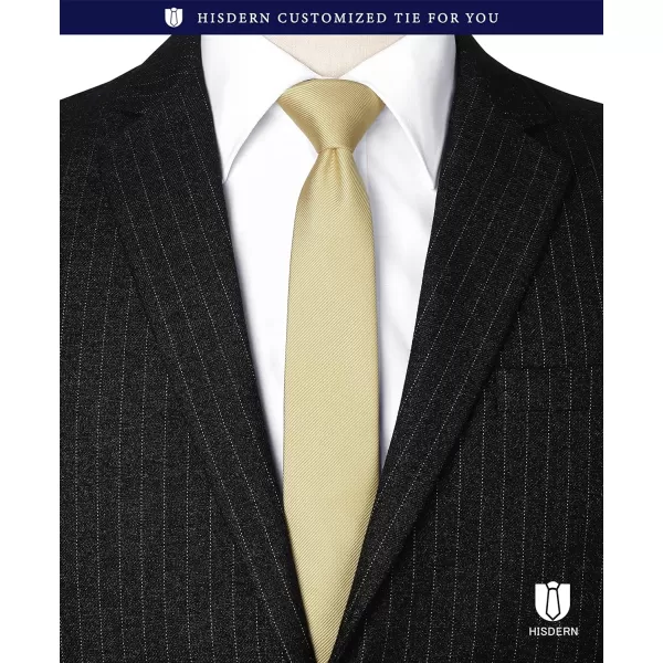 HISDERN Ties for Men 2.17'' Skinny Solid Color Necktie Formal Busines Woven Satin Thin Silk Silm Mens Tie Wedding Party