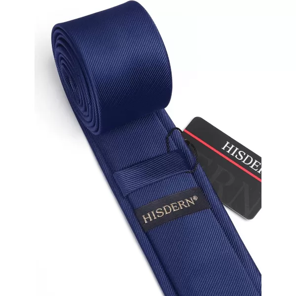 HISDERN Ties for Men 2.17'' Skinny Solid Color Necktie Formal Busines Woven Satin Thin Silk Silm Mens Tie Wedding Party