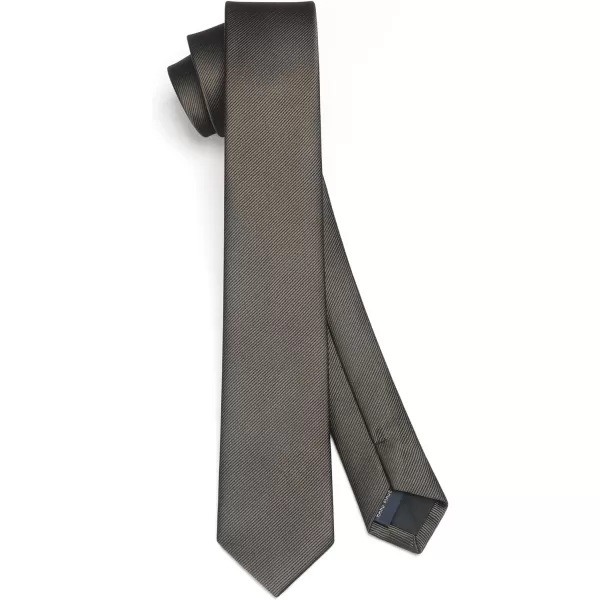 HISDERN Ties for Men 2.17'' Skinny Solid Color Necktie Formal Busines Woven Satin Thin Silk Silm Mens Tie Wedding Party