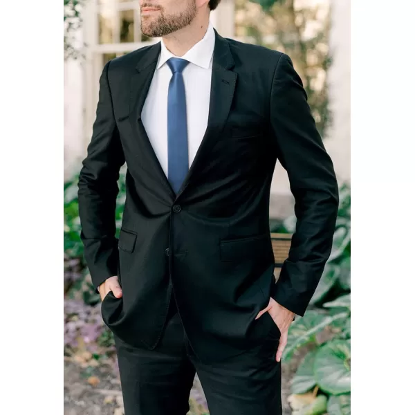 HISDERN Ties for Men 2.17'' Skinny Solid Color Necktie Formal Busines Woven Satin Thin Silk Silm Mens Tie Wedding Party
