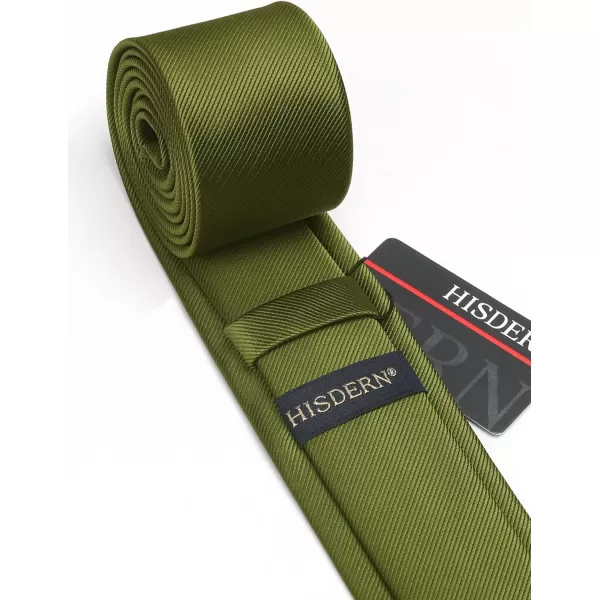 HISDERN Ties for Men 2.17'' Skinny Solid Color Necktie Formal Busines Woven Satin Thin Silk Silm Mens Tie Wedding Party