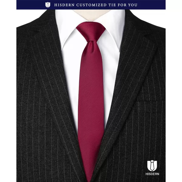 HISDERN Ties for Men 2.17'' Skinny Solid Color Necktie Formal Busines Woven Satin Thin Silk Silm Mens Tie Wedding Party