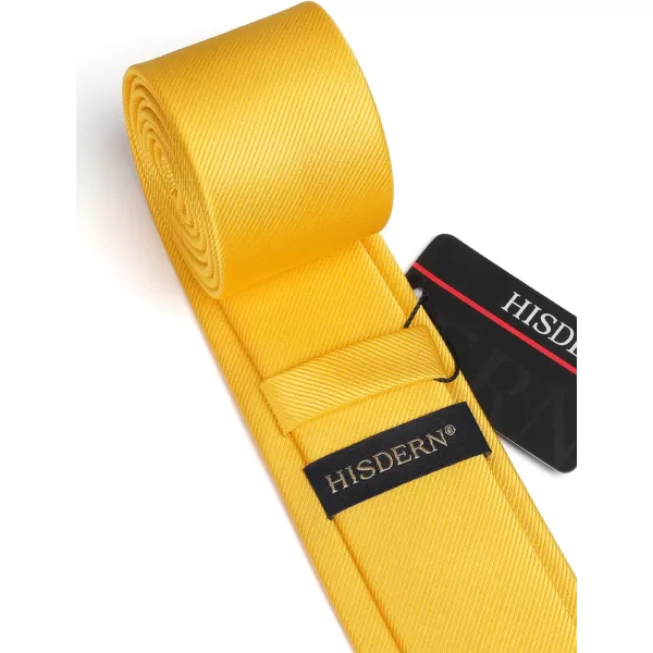 HISDERN Ties for Men 2.17'' Skinny Solid Color Necktie Formal Busines Woven Satin Thin Silk Silm Mens Tie Wedding Party