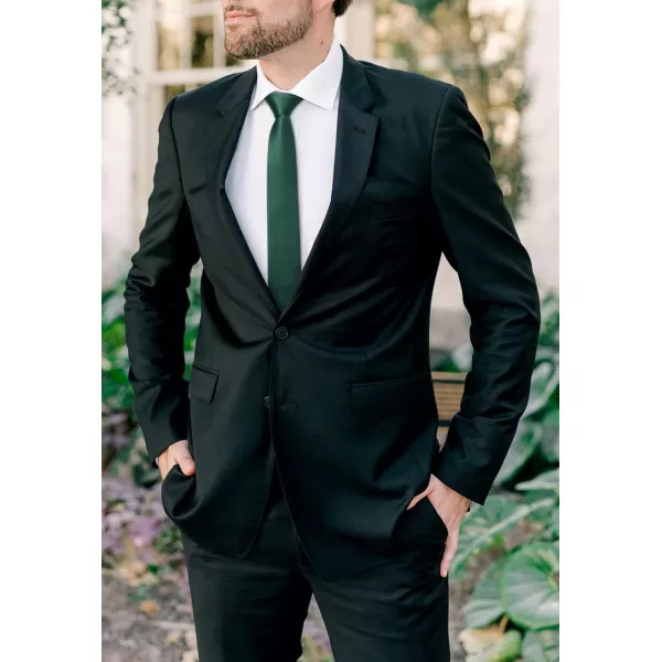 HISDERN Ties for Men 2.17'' Skinny Solid Color Necktie Formal Busines Woven Satin Thin Silk Silm Mens Tie Wedding Party