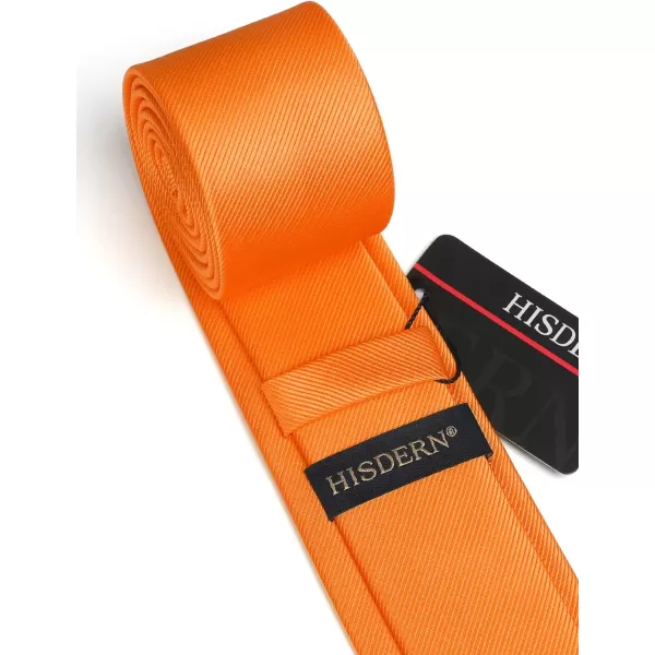 HISDERN Ties for Men 2.17'' Skinny Solid Color Necktie Formal Busines Woven Satin Thin Silk Silm Mens Tie Wedding Party