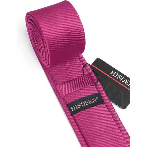 HISDERN Ties for Men 2.17'' Skinny Solid Color Necktie Formal Busines Woven Satin Thin Silk Silm Mens Tie Wedding Party