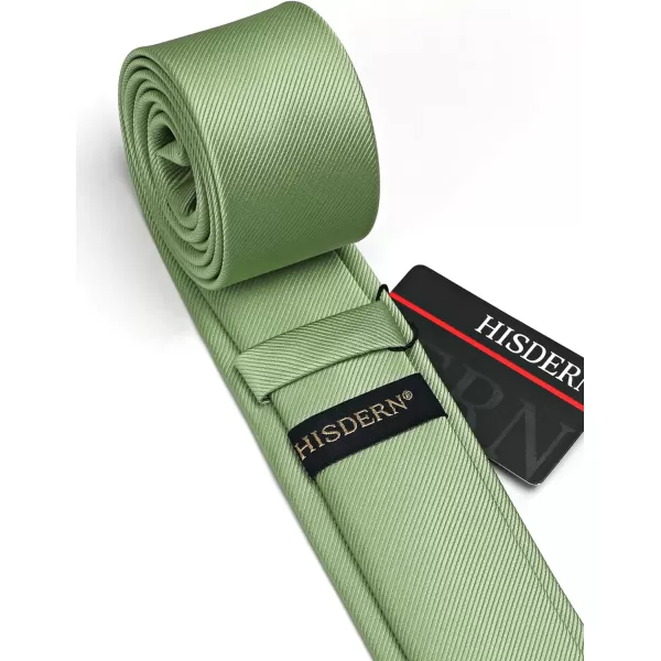 HISDERN Ties for Men 2.17'' Skinny Solid Color Necktie Formal Busines Woven Satin Thin Silk Silm Mens Tie Wedding Party