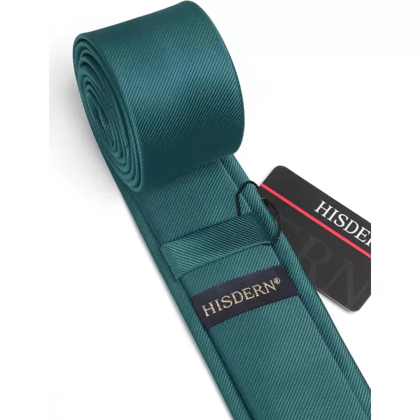 HISDERN Ties for Men 2.17'' Skinny Solid Color Necktie Formal Busines Woven Satin Thin Silk Silm Mens Tie Wedding Party