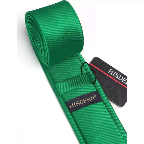 HISDERN Ties for Men 2.17'' Skinny Solid Color Necktie Formal Busines Woven Satin Thin Silk Silm Mens Tie Wedding Party