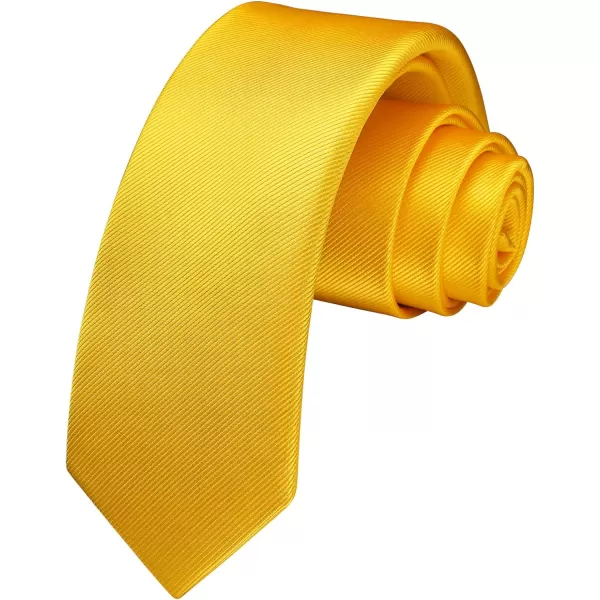 HISDERN Ties for Men 2.17'' Skinny Solid Color Necktie Formal Busines Woven Satin Thin Silk Silm Mens Tie Wedding Party