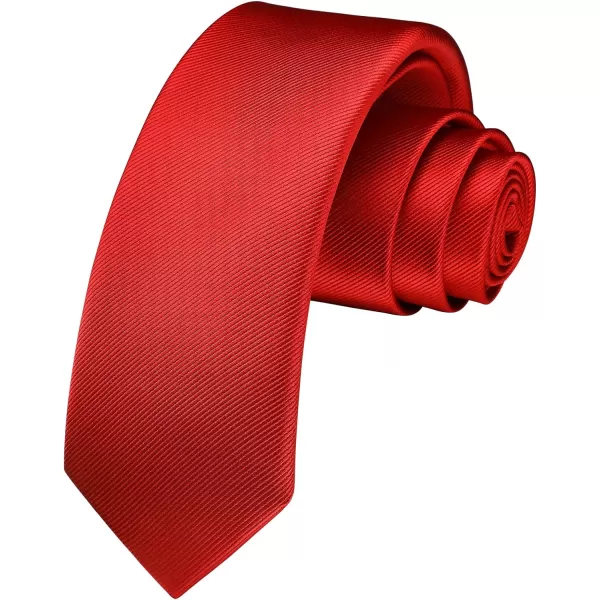 HISDERN Ties for Men 2.17'' Skinny Solid Color Necktie Formal Busines Woven Satin Thin Silk Silm Mens Tie Wedding Party