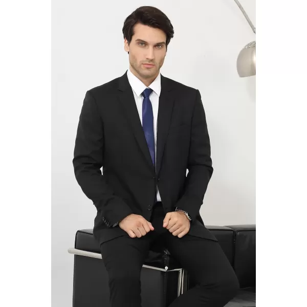 HISDERN Ties for Men 2.17'' Skinny Solid Color Necktie Formal Busines Woven Satin Thin Silk Silm Mens Tie Wedding Party