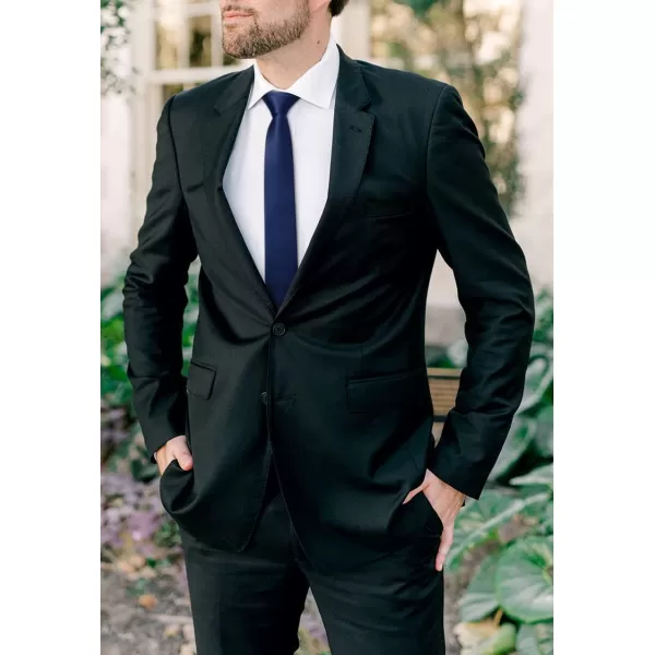 HISDERN Ties for Men 2.17'' Skinny Solid Color Necktie Formal Busines Woven Satin Thin Silk Silm Mens Tie Wedding Party