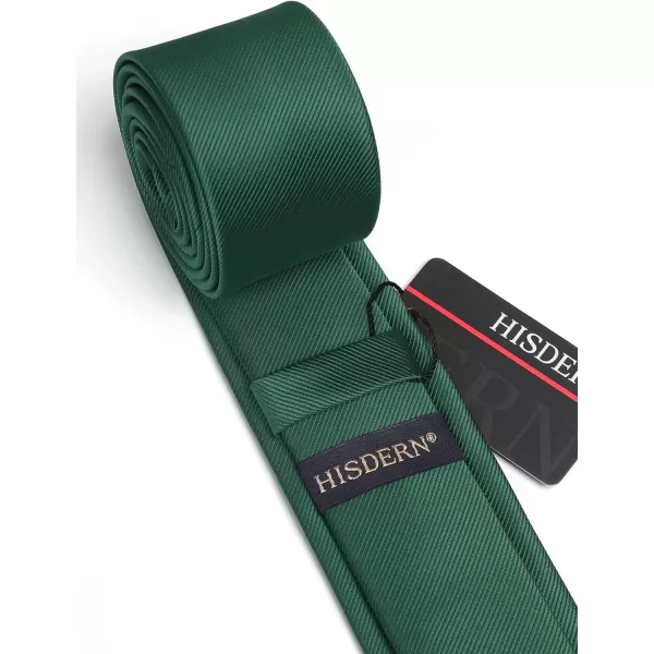 HISDERN Ties for Men 2.17'' Skinny Solid Color Necktie Formal Busines Woven Satin Thin Silk Silm Mens Tie Wedding Party