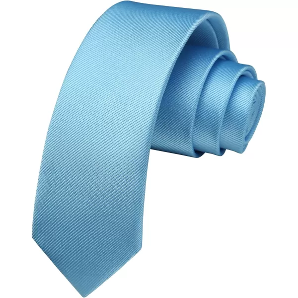 HISDERN Ties for Men 2.17'' Skinny Solid Color Necktie Formal Busines Woven Satin Thin Silk Silm Mens Tie Wedding Party