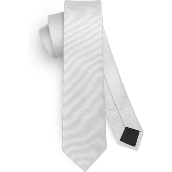 HISDERN Ties for Men 2.17'' Skinny Solid Color Necktie Formal Busines Woven Satin Thin Silk Silm Mens Tie Wedding Party