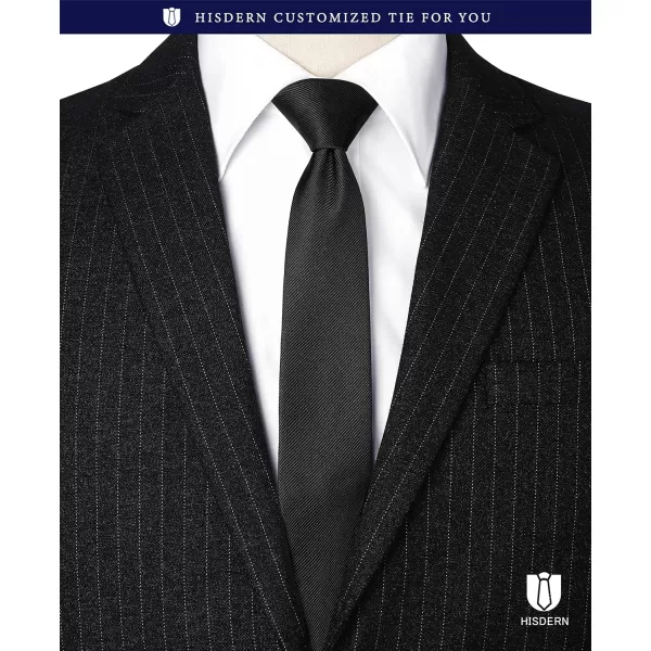 HISDERN Ties for Men 2.17'' Skinny Solid Color Necktie Formal Busines Woven Satin Thin Silk Silm Mens Tie Wedding Party