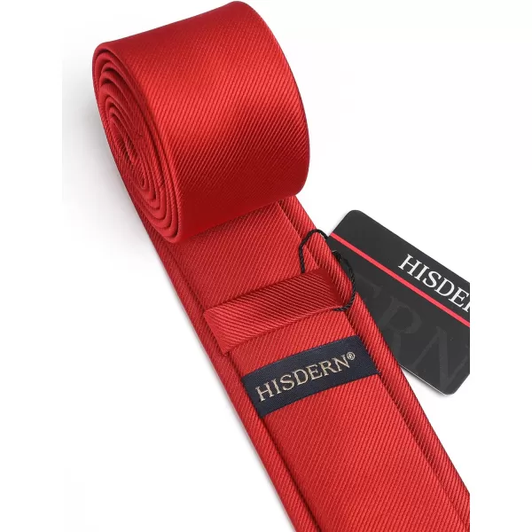 HISDERN Ties for Men 2.17'' Skinny Solid Color Necktie Formal Busines Woven Satin Thin Silk Silm Mens Tie Wedding Party