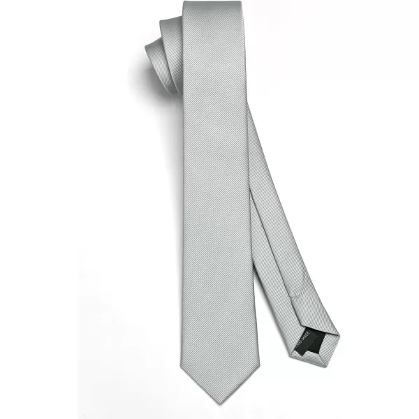 HISDERN Ties for Men 2.17'' Skinny Solid Color Necktie Formal Busines Woven Satin Thin Silk Silm Mens Tie Wedding Party