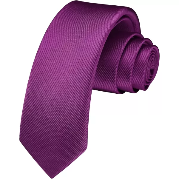 HISDERN Ties for Men 2.17'' Skinny Solid Color Necktie Formal Busines Woven Satin Thin Silk Silm Mens Tie Wedding Party