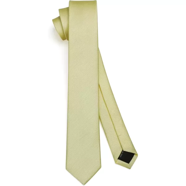 HISDERN Ties for Men 2.17'' Skinny Solid Color Necktie Formal Busines Woven Satin Thin Silk Silm Mens Tie Wedding Party