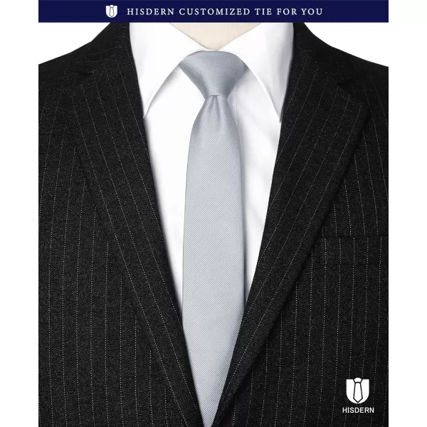 HISDERN Ties for Men 2.17'' Skinny Solid Color Necktie Formal Busines Woven Satin Thin Silk Silm Mens Tie Wedding Party