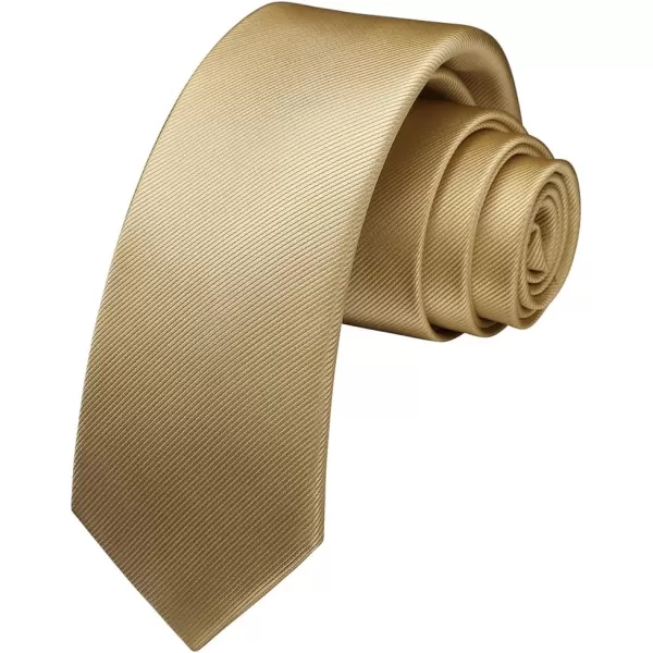 HISDERN Ties for Men 2.17'' Skinny Solid Color Necktie Formal Busines Woven Satin Thin Silk Silm Mens Tie Wedding Party