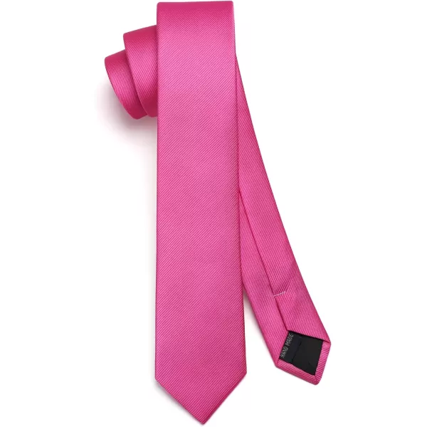 HISDERN Ties for Men 2.17'' Skinny Solid Color Necktie Formal Busines Woven Satin Thin Silk Silm Mens Tie Wedding Party