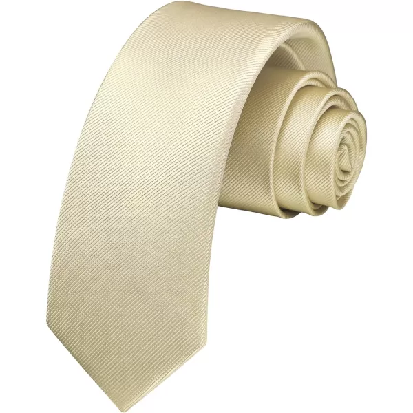 HISDERN Ties for Men 2.17'' Skinny Solid Color Necktie Formal Busines Woven Satin Thin Silk Silm Mens Tie Wedding Party