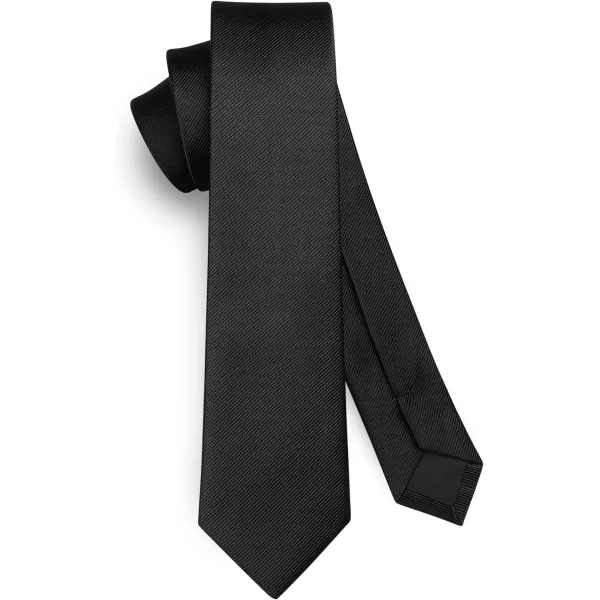 HISDERN Ties for Men 2.17'' Skinny Solid Color Necktie Formal Busines Woven Satin Thin Silk Silm Mens Tie Wedding Party