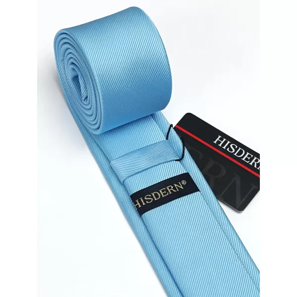 HISDERN Ties for Men 2.17'' Skinny Solid Color Necktie Formal Busines Woven Satin Thin Silk Silm Mens Tie Wedding Party